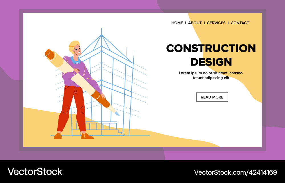 Construction design creating architect Construction design creating architect vector image