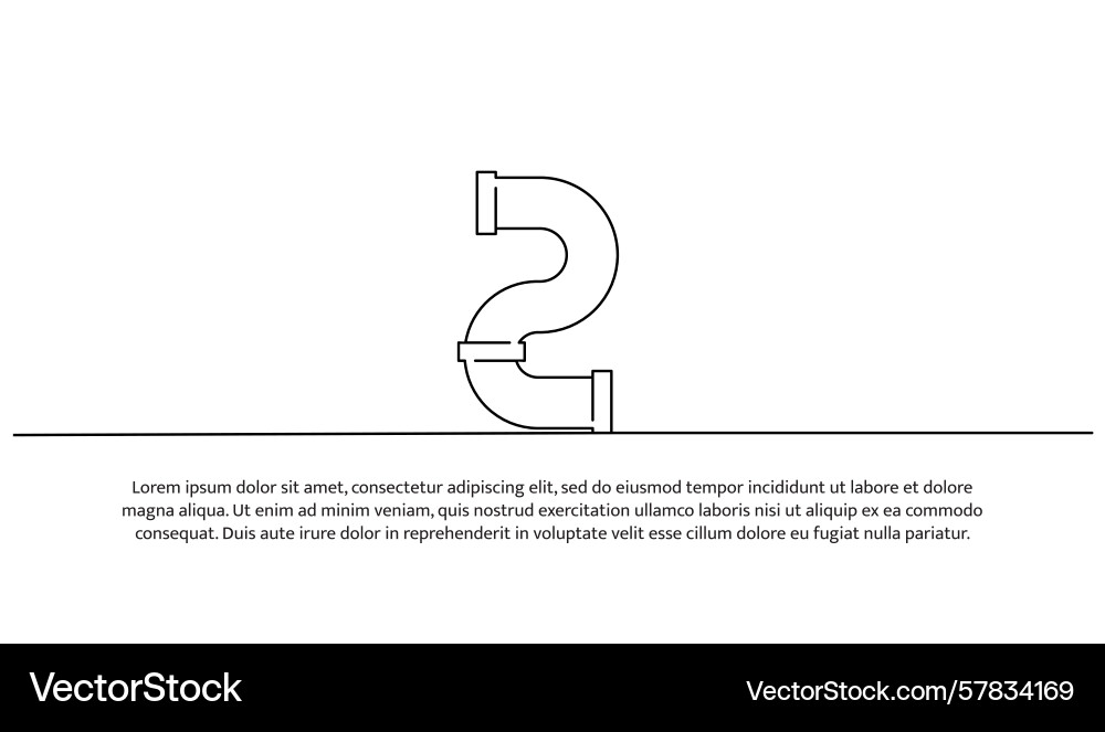 Continuous line design of pipe single Continuous line design of pipe single Vector Image