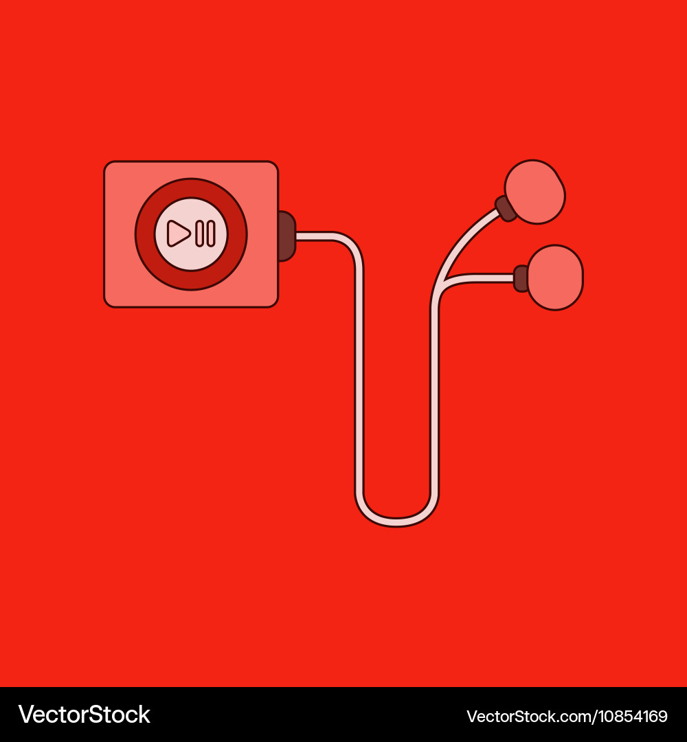 Flat on background player Vector Image