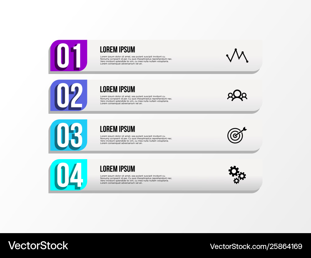 Infographic design template with options steps Infographic design template with options steps vector image