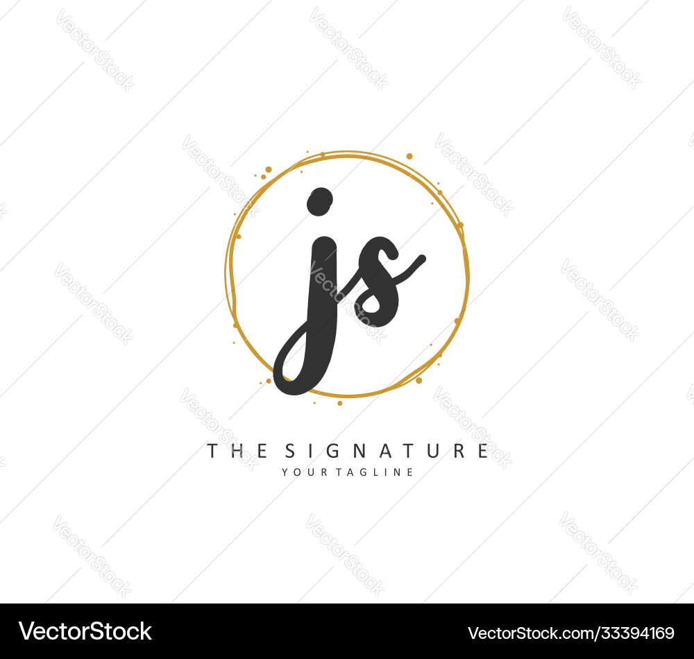 J s js initial letter handwriting and signature J s js initial letter handwriting and signature Vector Image