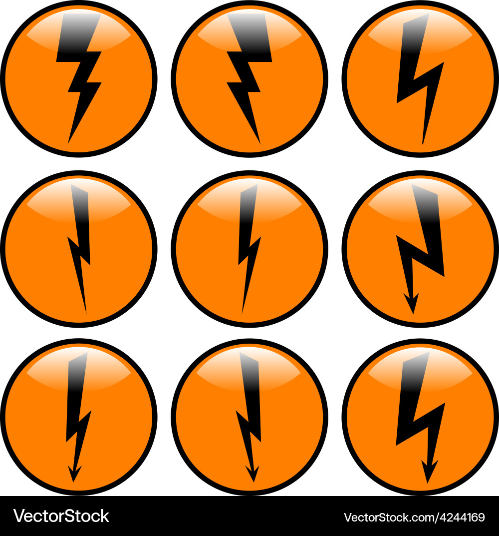Lightning icon set Vector Image