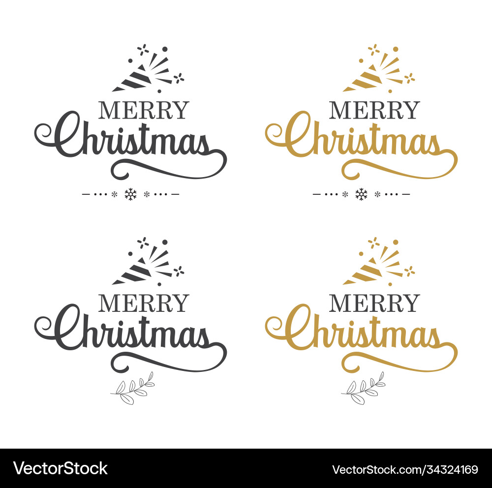 Merry christmas and happy new year typography Merry christmas and happy new year typography vector image