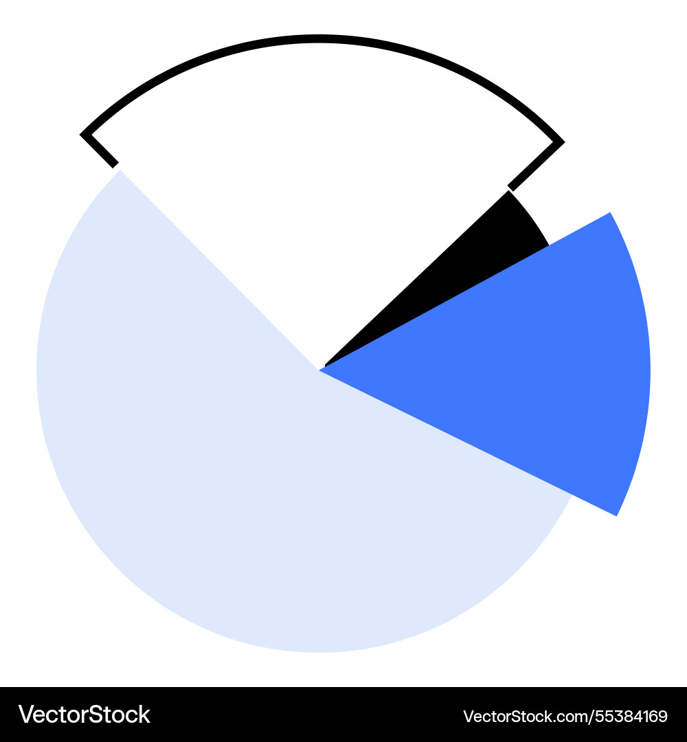 Minimalist pie chart with segmented data vector image