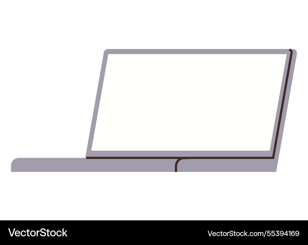 Minimalistic laptop design with open screen Vector Image