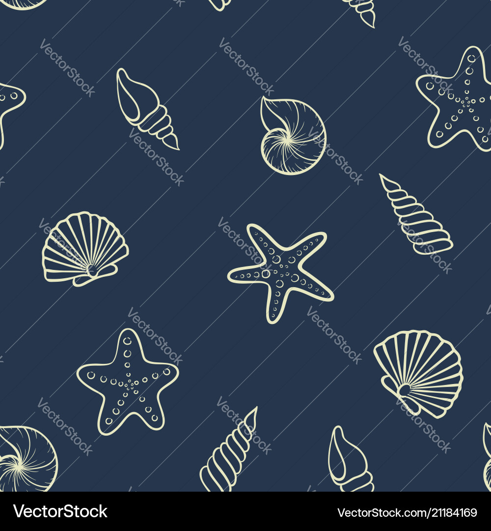 Seashell Pattern - Summer Vibes vector image