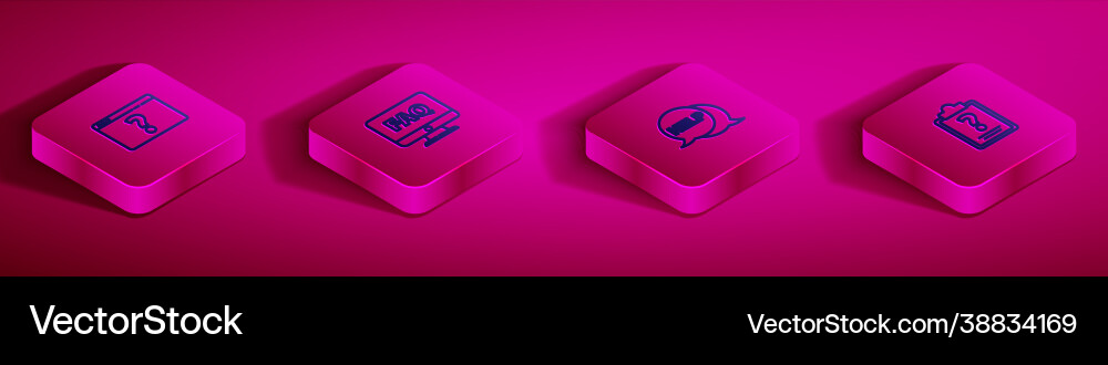 Set isometric line browser with question mark Set isometric line browser with question mark vector image