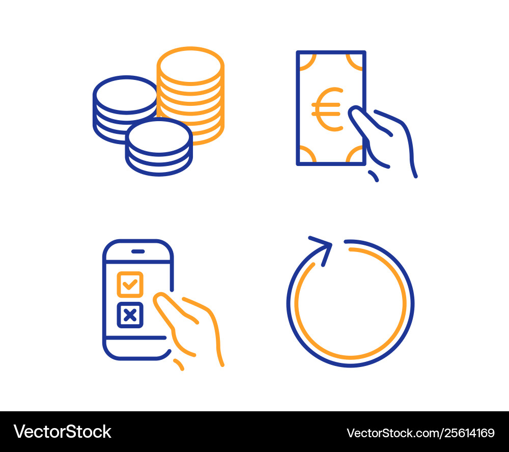 Tips finance and mobile survey icons set loop Tips finance and mobile survey icons set loop vector image