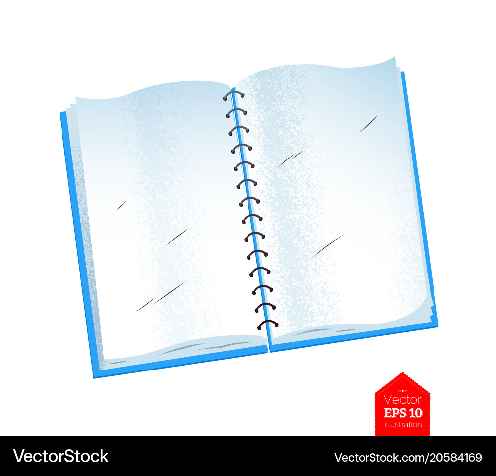 Top view of opened notebook vector image