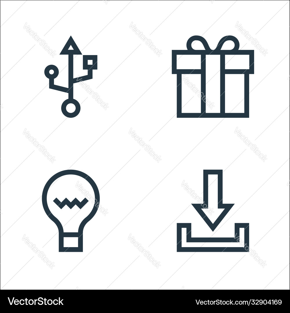 Web essentials line icons linear set quality Web essentials line icons linear set quality vector image