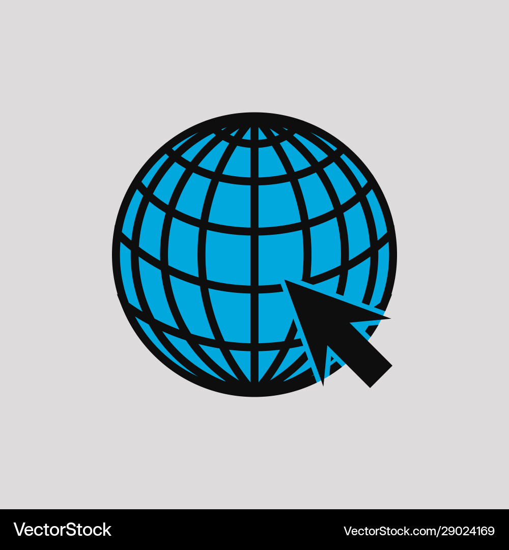 Web icons with concept a globe and arrow vector image
