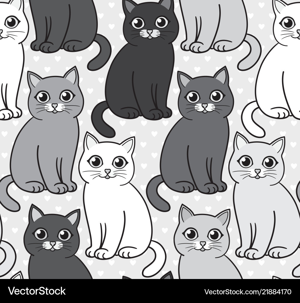 Abstract funny cartoon cats seamless Abstract funny cartoon cats seamless vector image
