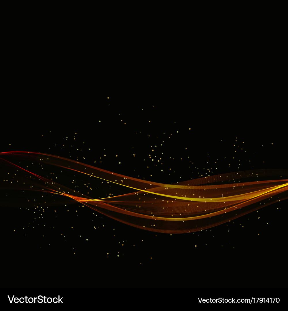 Abstract shiny color gold wave design element vector image