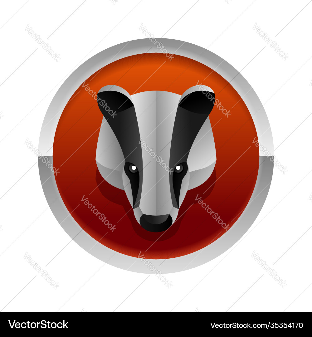 Badger logo - 3d origami animal head Badger logo - 3d origami animal head vector image