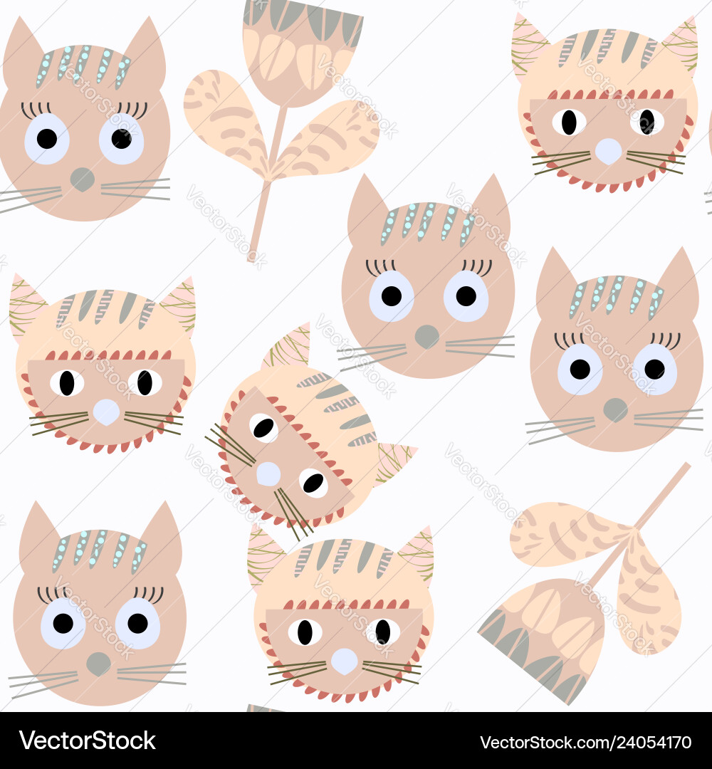 Cat seamless patternit is located in swatch menu Cat seamless patternit is located in swatch menu Vector Image
