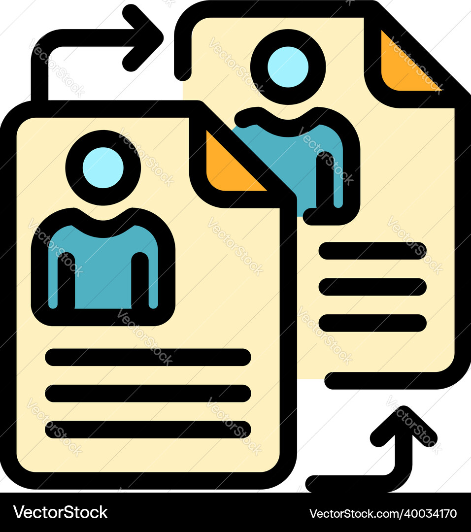 Change personal data icon color outline Vector Image