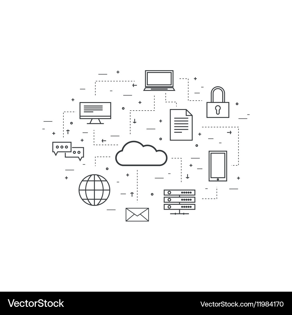 Cloud Computing & Network Vector Image