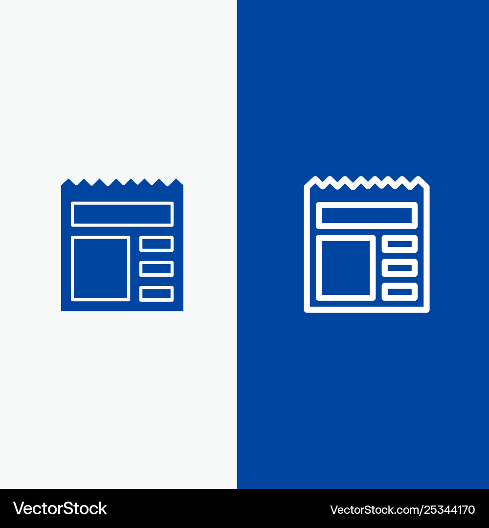 Document basic ui bank line and glyph solid icon Document basic ui bank line and glyph solid icon vector image