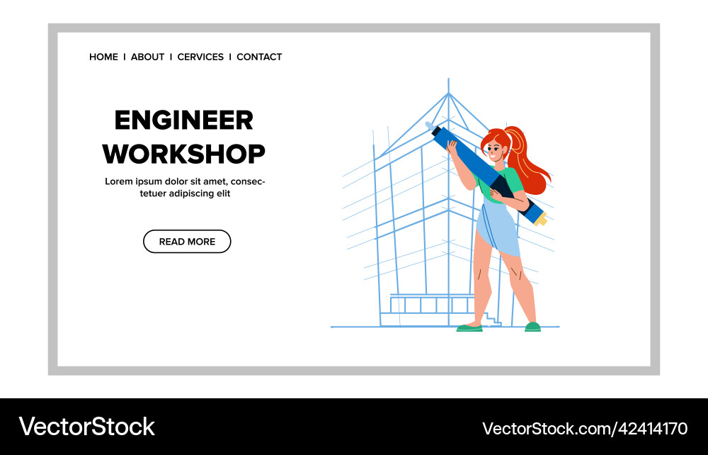 Engineer workshop for create construction Engineer workshop for create construction vector image