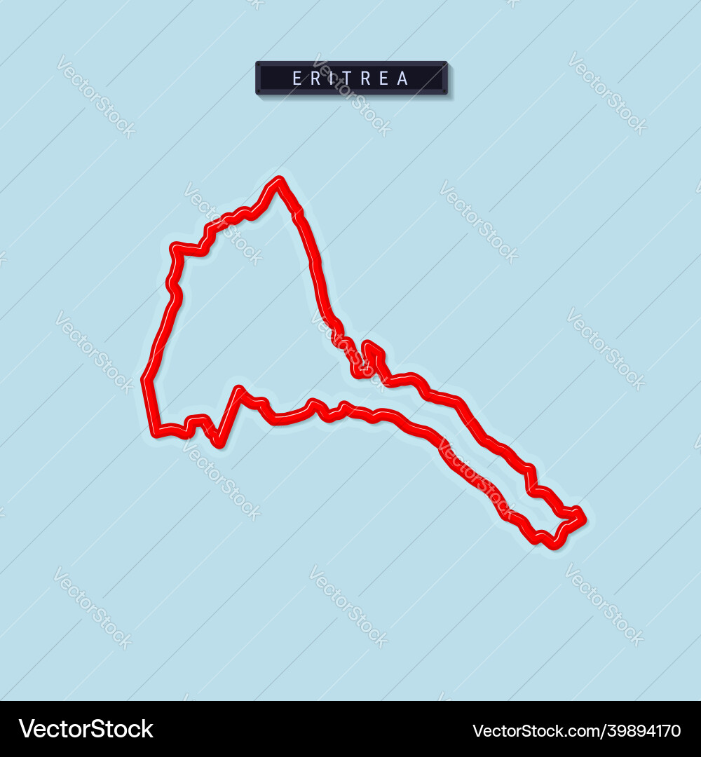 Eritrea bold outline map Vector Image