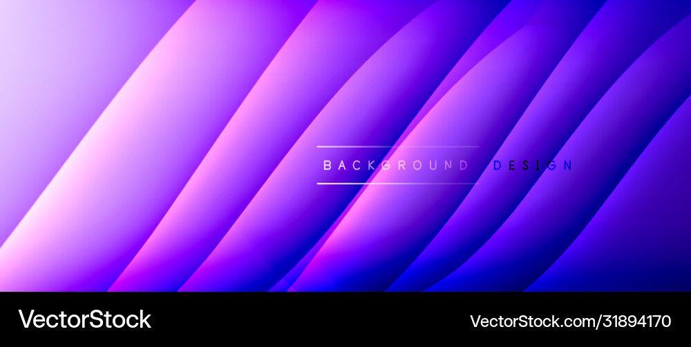 Fluid gradient waves with shadow lines and glowing Vector Image