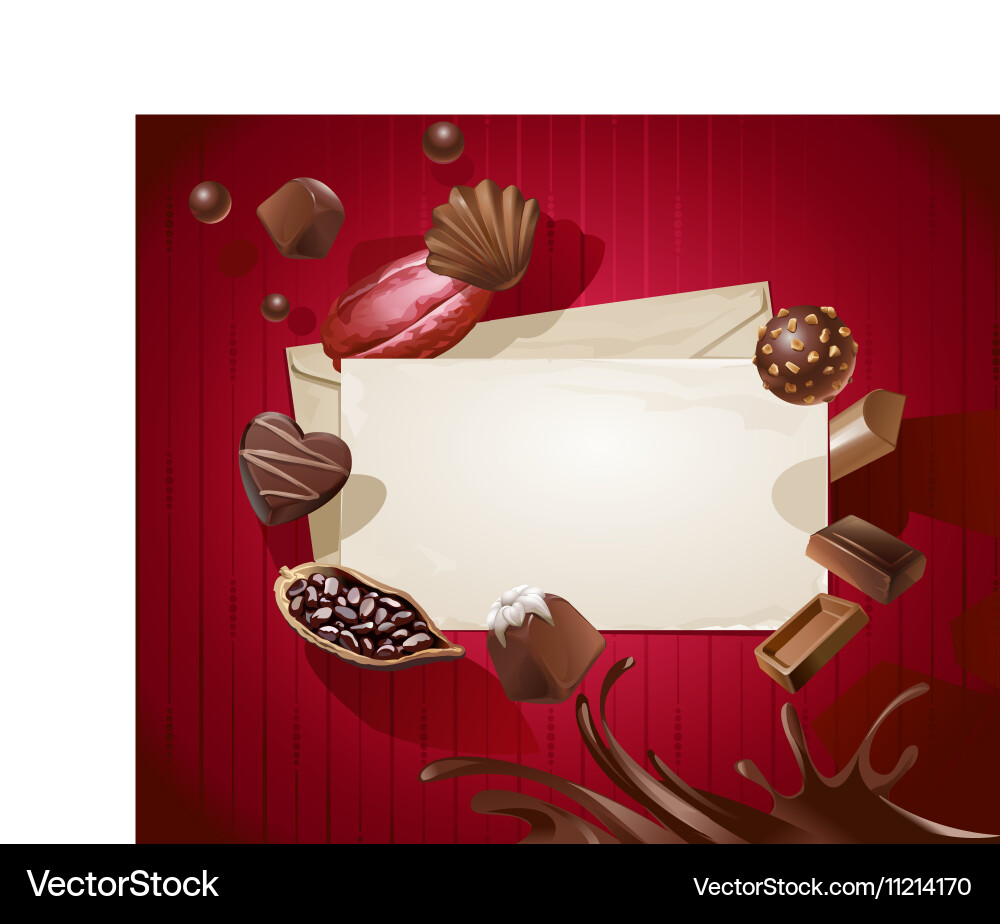 Frame for the title with a pattern of chocolates Vector Image