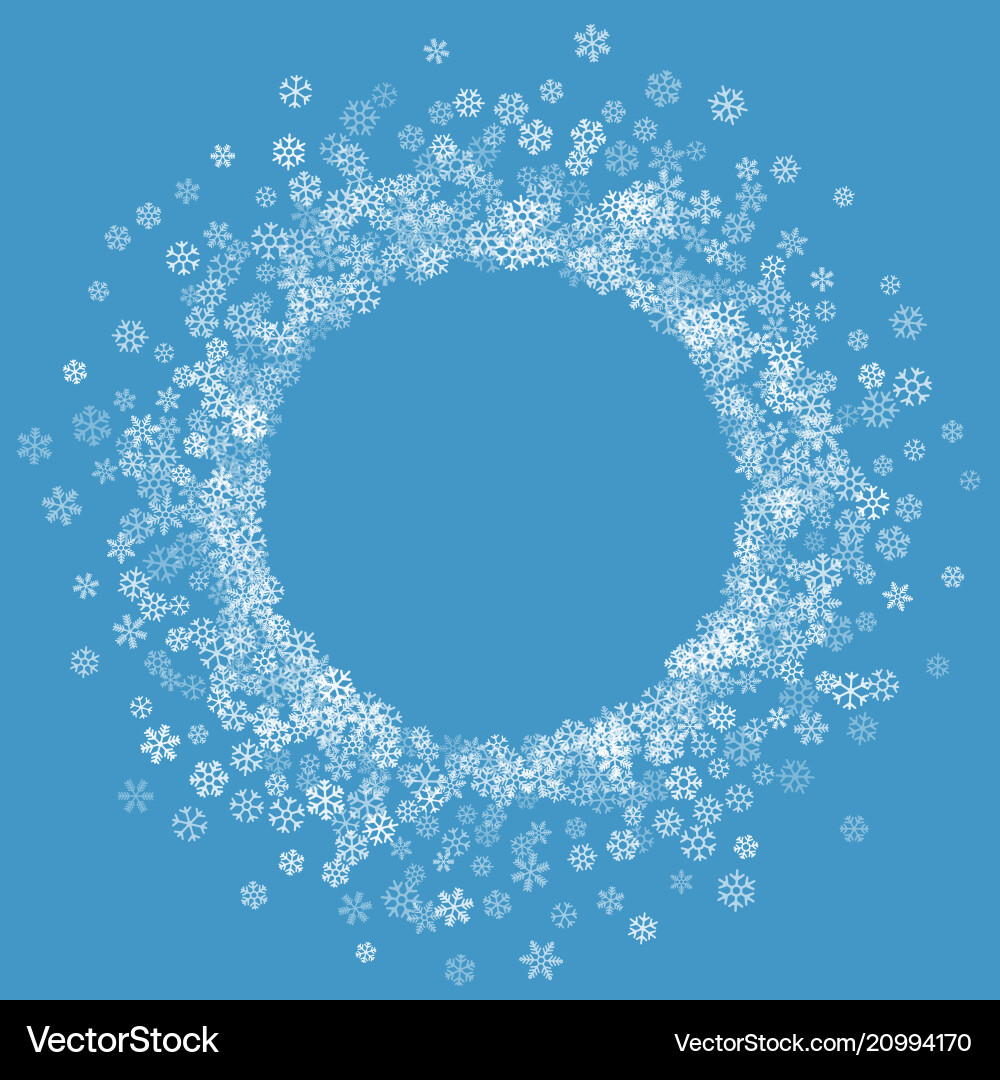 Frame or border of random scatter snowflakes Frame or border of random scatter snowflakes vector image