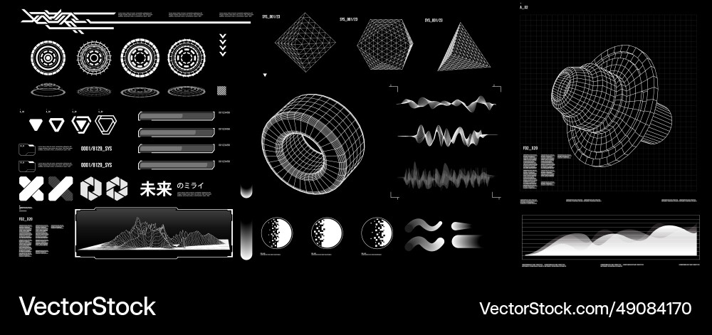 Futuristic shape element hud gui science Futuristic shape element hud gui science vector image