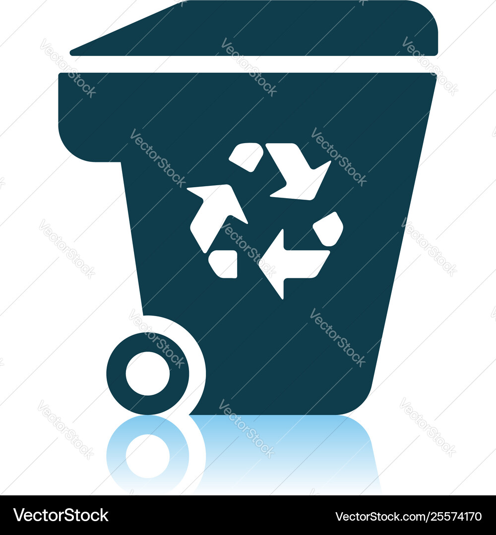 Garbage container with recycle sign icon Garbage container with recycle sign icon vector image
