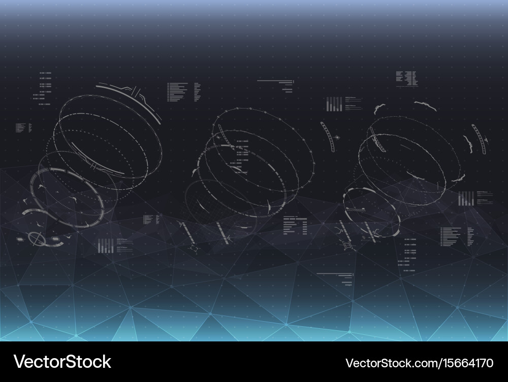 Head-up display elements for the spaceship Vector Image