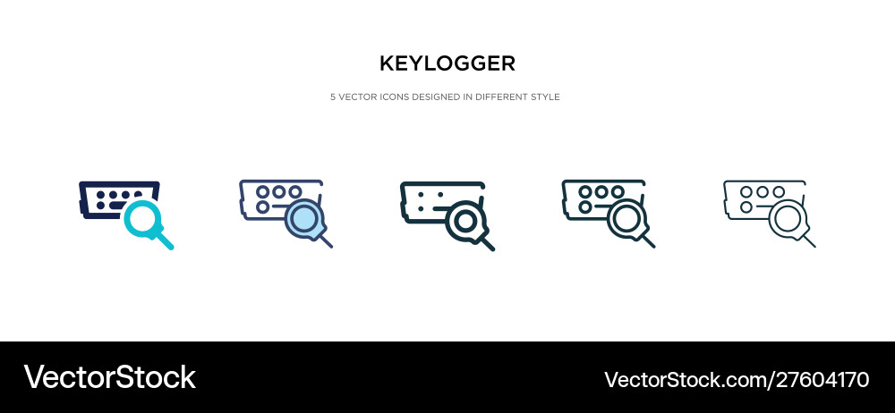 Keylogger icon in different style two colored vector image