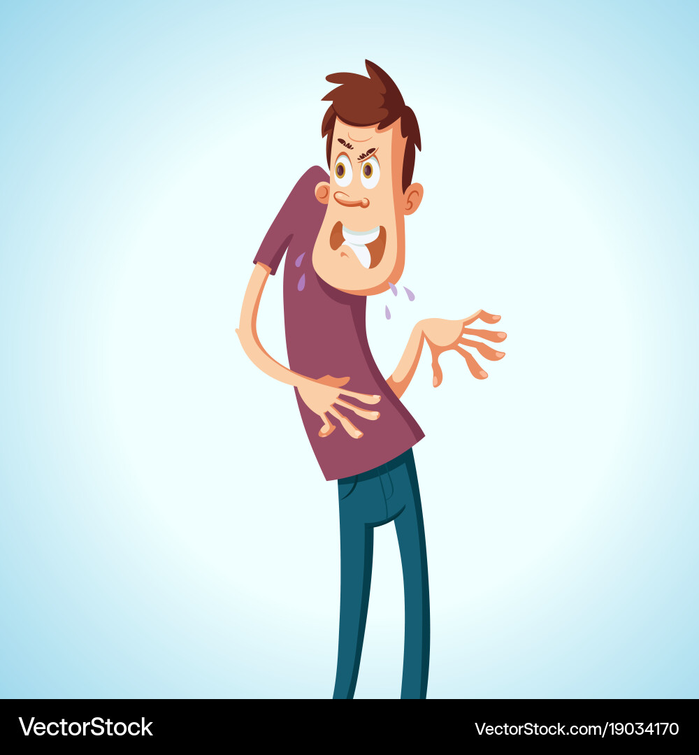 Man with Disgusting Expression Vector Image