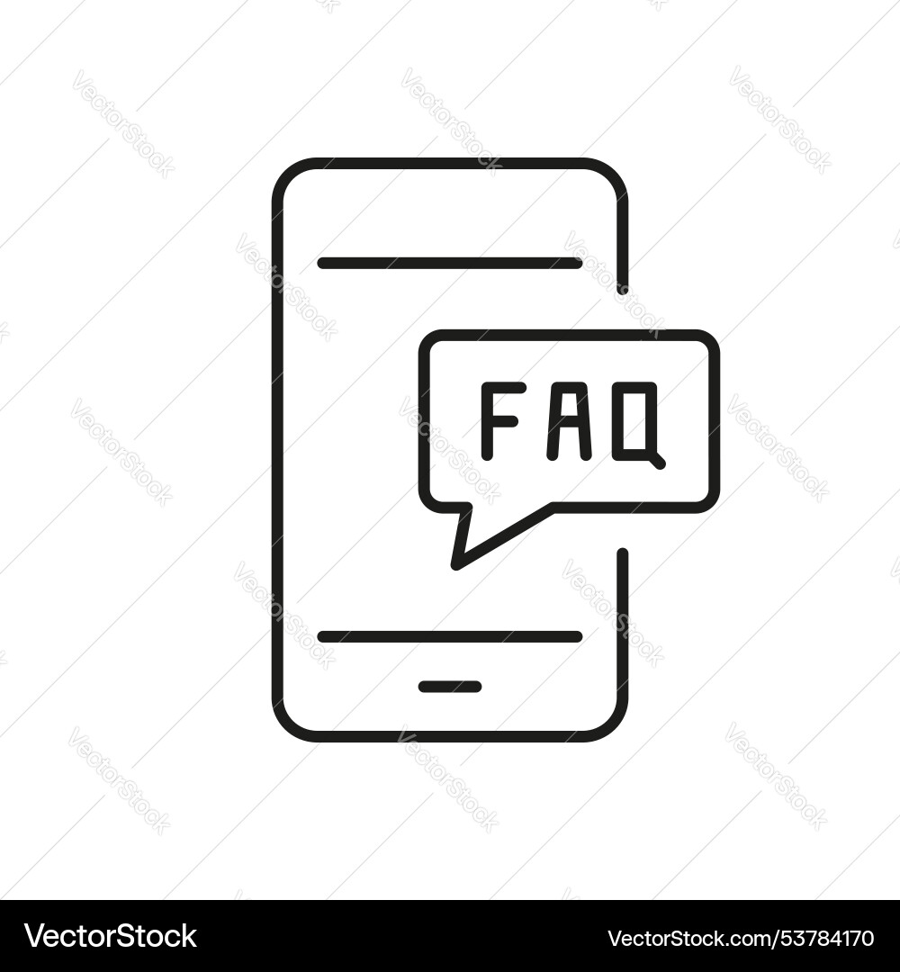 Mobile faq and support line icon for customer vector image