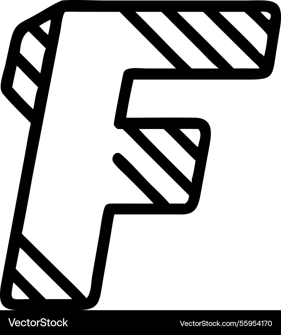 Modern and edgy letter f with sharp angles vector image