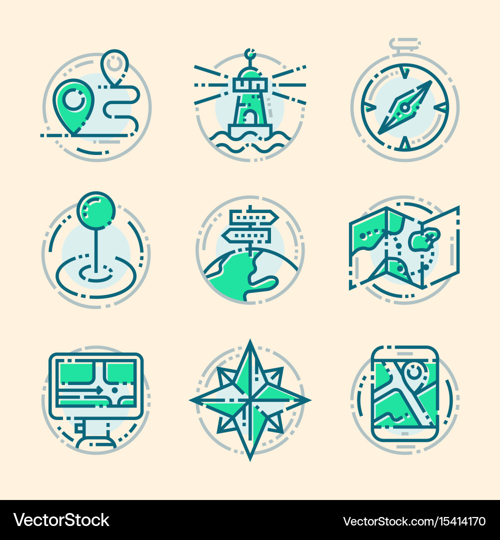 Navigation direction maps sign traffic and more vector image