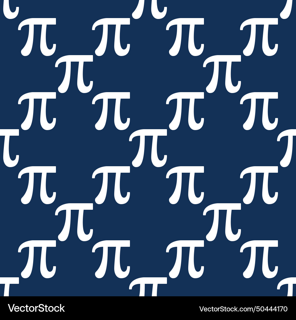 Pi sign mathematics and science seamless pattern vector image