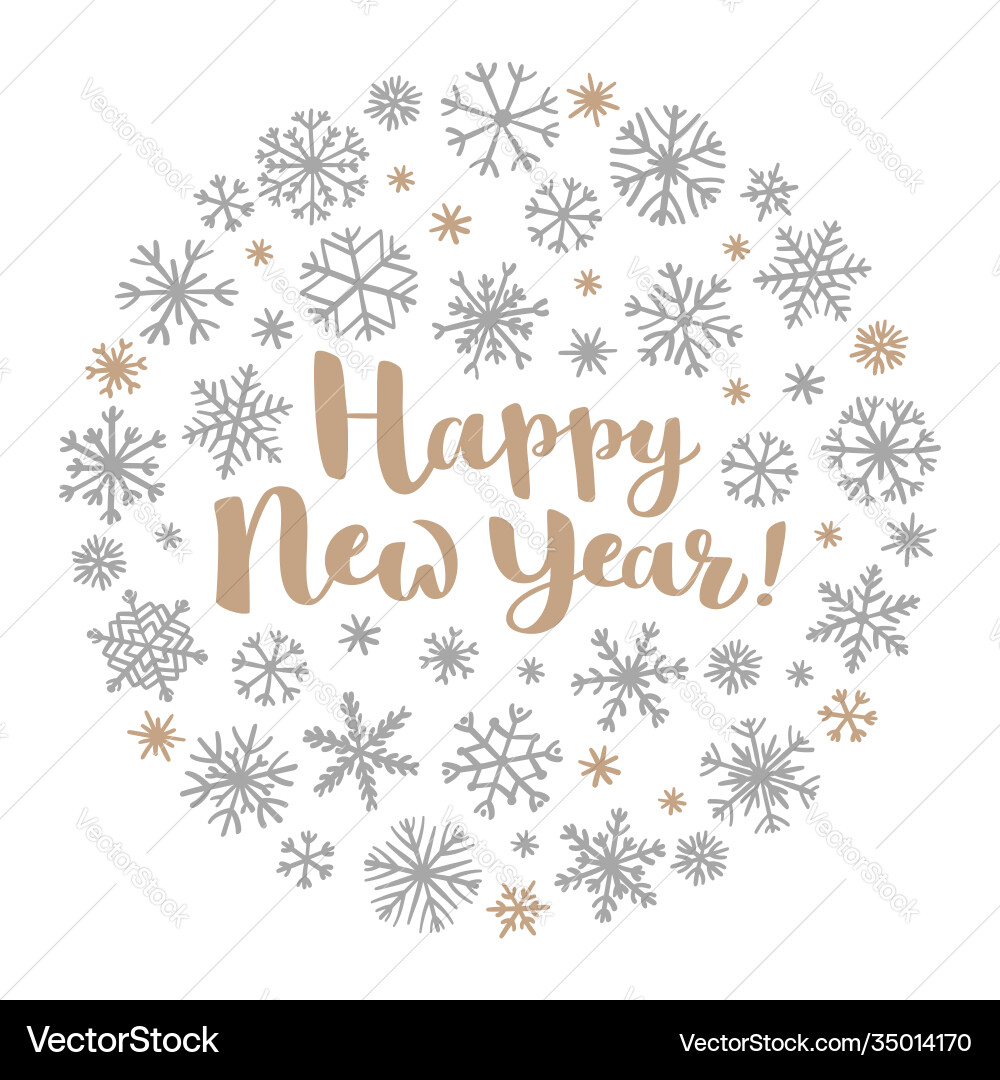 Retro simple christmas card with golden snowflakes Retro simple christmas card with golden snowflakes vector image