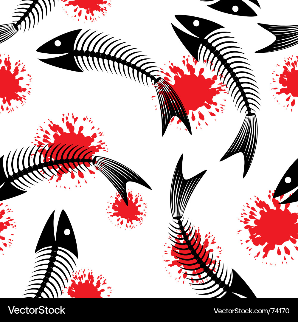 Skeletal Fish Pattern Vector Image