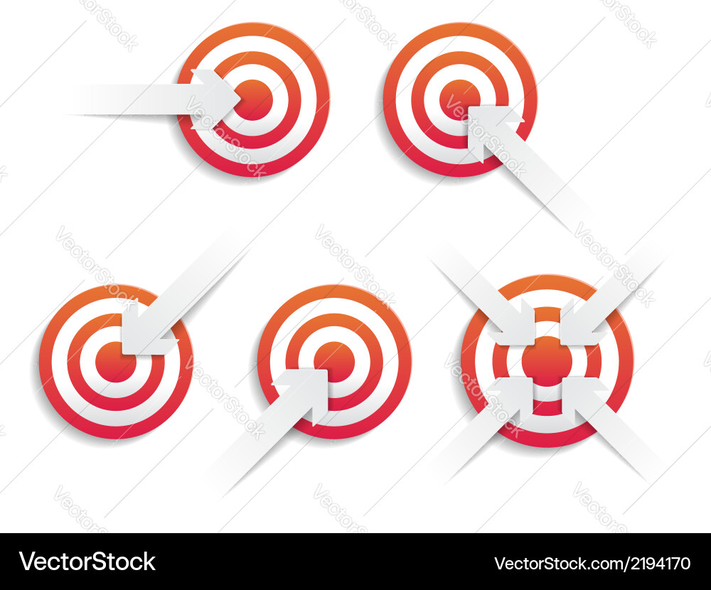 Target and Arrow Set Vector Image