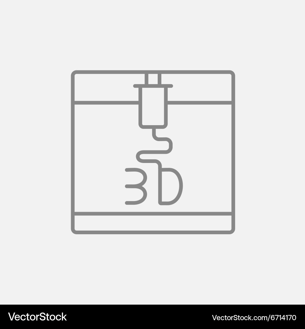 Tree d printing line icon Vector Image