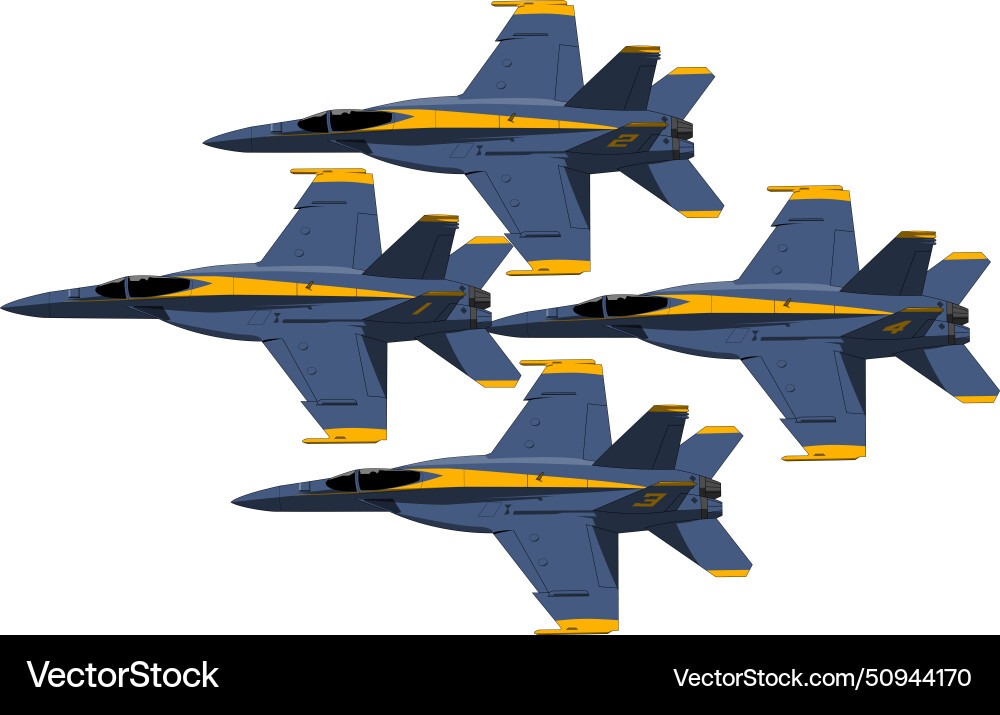 Us navy aerobatics team blue angels Royalty Free Vector
