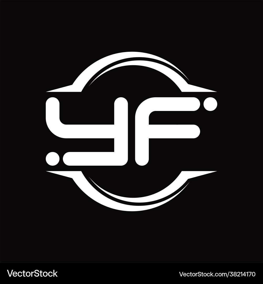 Yf logo monogram with circle rounded slice shape Vector Image