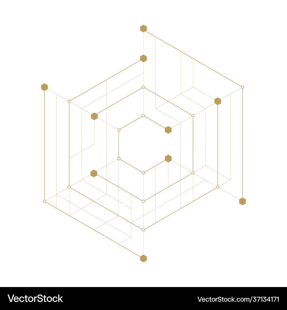 Abstract geometric hexagon lines minimalistic Abstract geometric hexagon lines minimalistic vector image