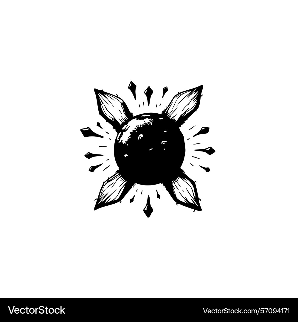 Abstract sphere with jagged spikes creating Vector Image