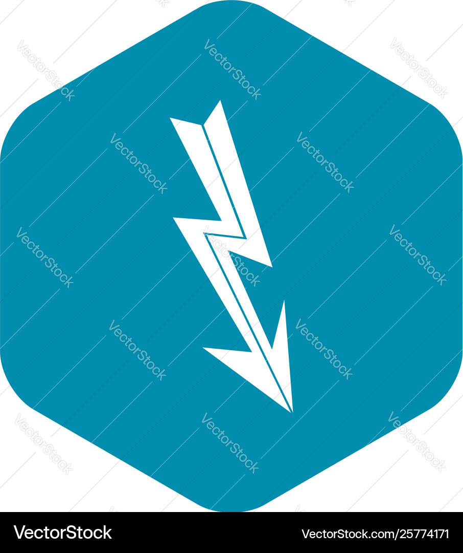 Arrow lightning icon simple style Arrow lightning icon simple style vector image