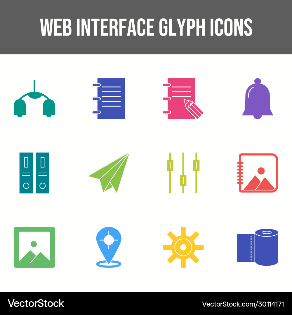 Beautiful web interface icon set Vector Image
