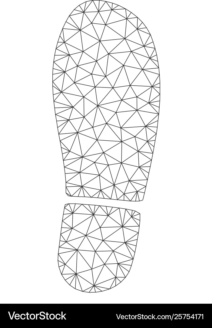 Boot footprint polygonal frame mesh Vector Image