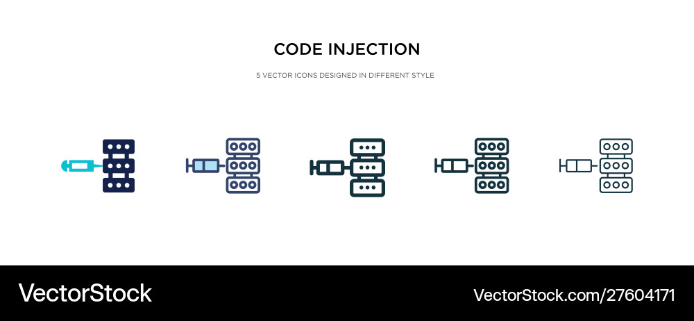 Code injection icon in different style two Code injection icon in different style two vector image