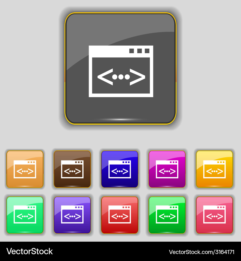 Code Zeichen Symbol Programmierer Symbol Satz von farbigen Vektorbild