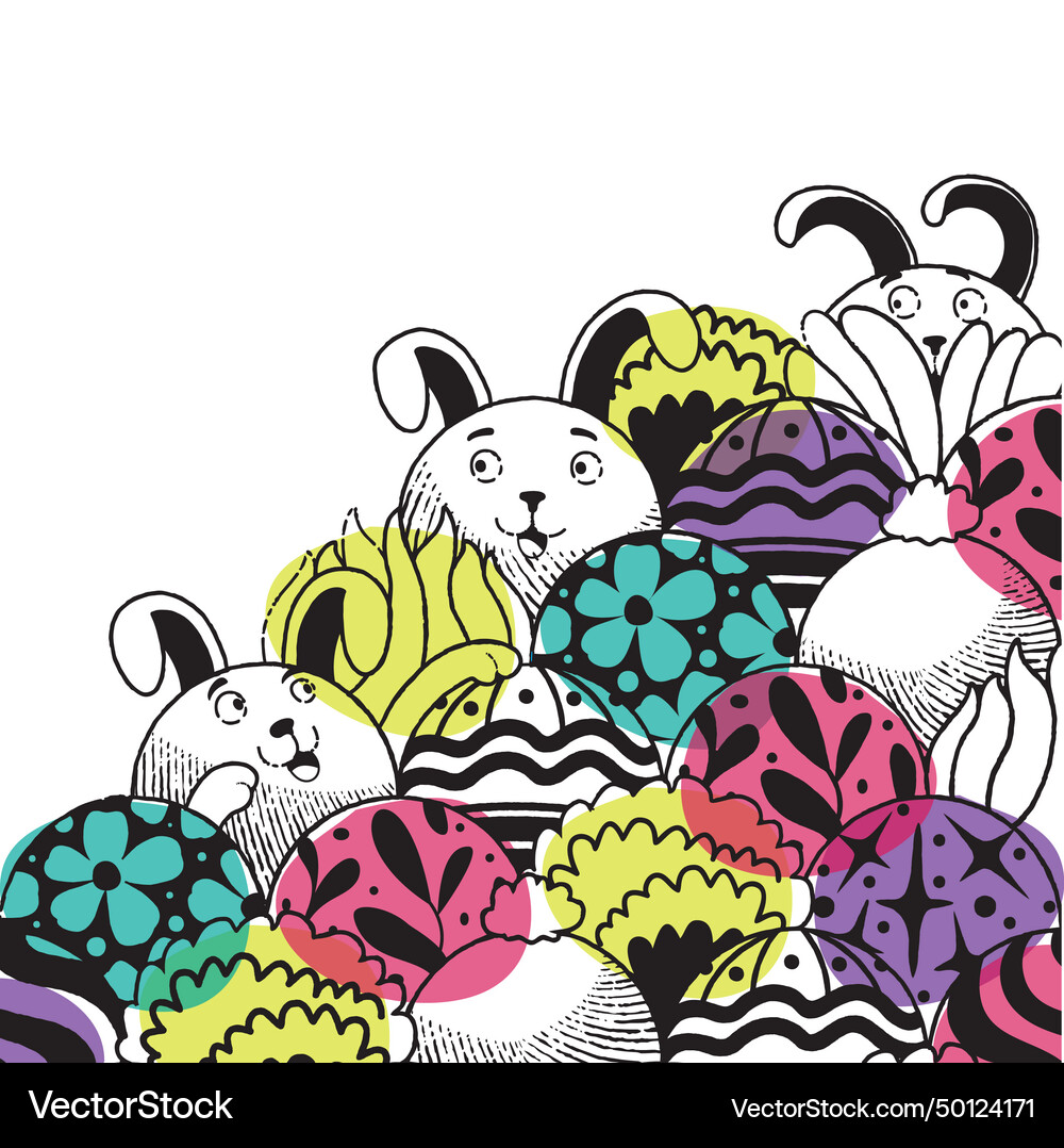 Easter pattern with rabbit Easter pattern with rabbit Vector Image